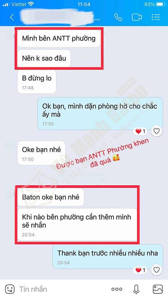 Tin nhan Dong chi Ninh Le (Cu Chi, TpHCM) mua baton ASP Army